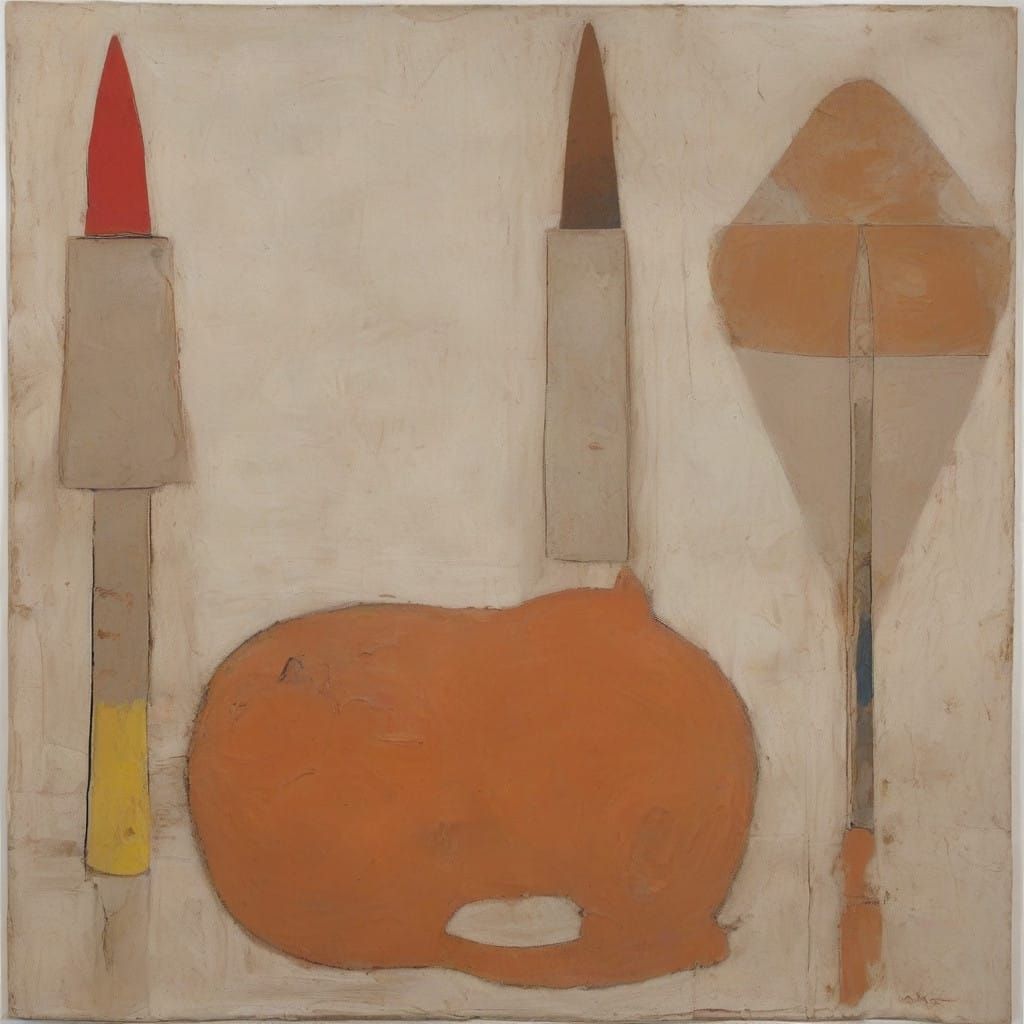 Surreal Clay Cat in Cosmic Rocket Landscape, Inspired by Abs...