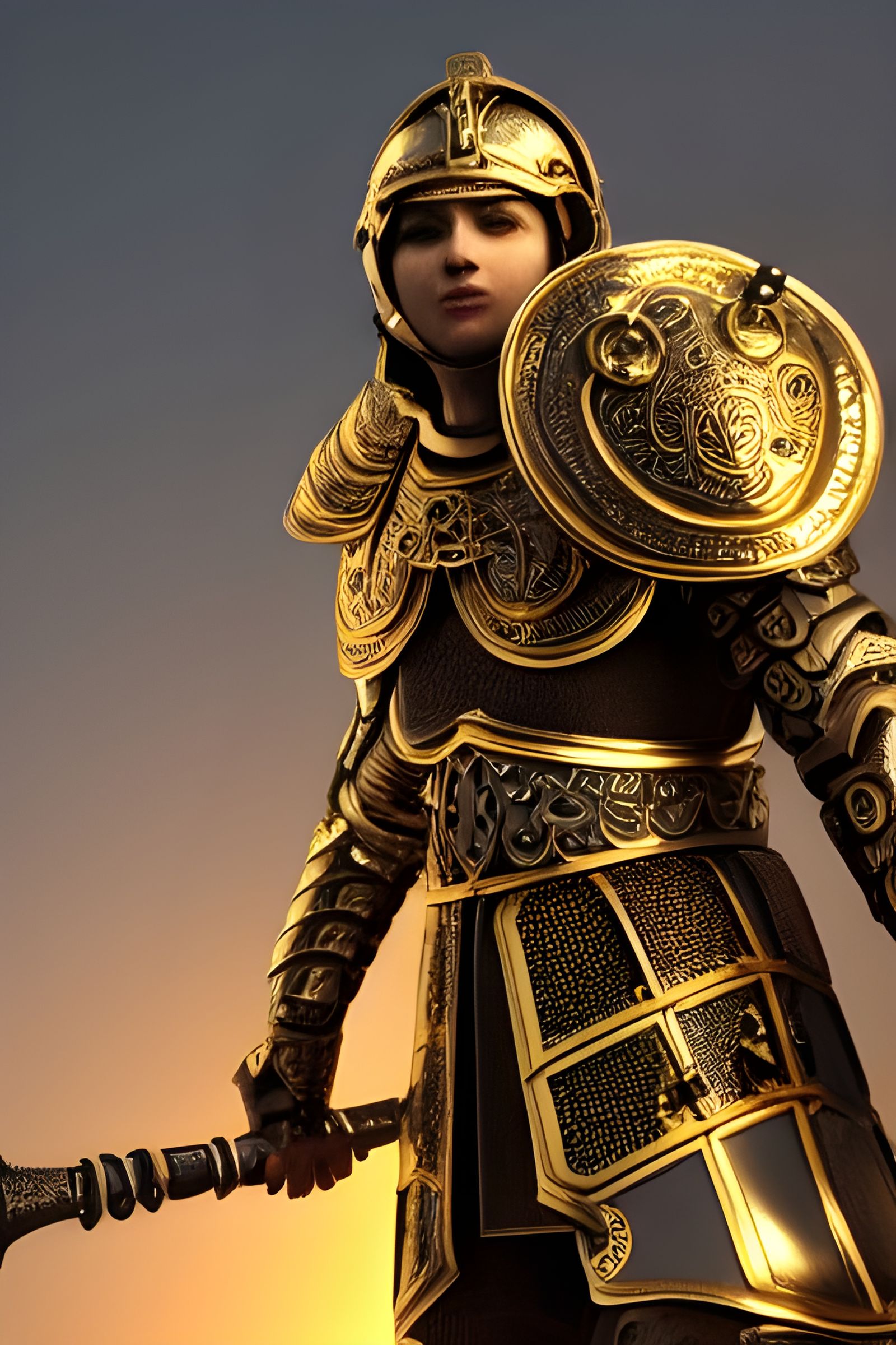 Detailed Roman Legion Armor in Sunlight
