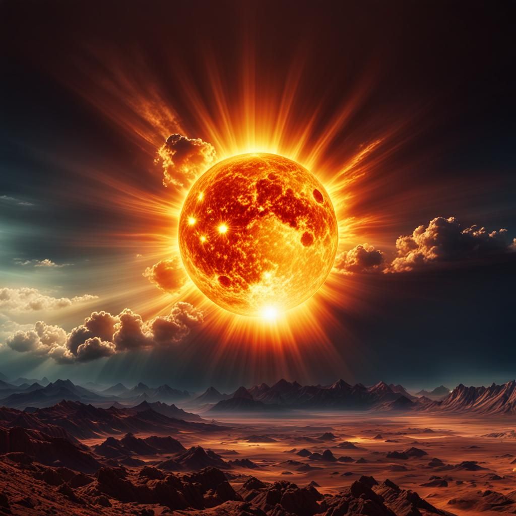 Dramatic Total Solar Eclipse with Glowing Corona