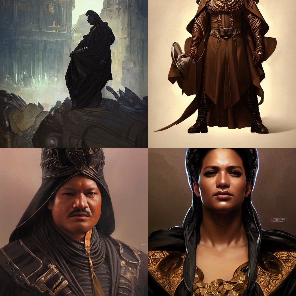 Muscular Figure in Leather Robes: Concept Art Illustration