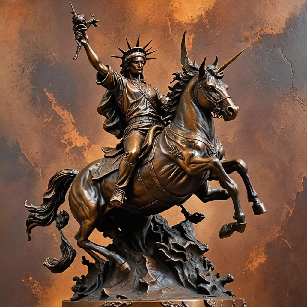 Statue of Liberty Rodeo Bronze Sculpture