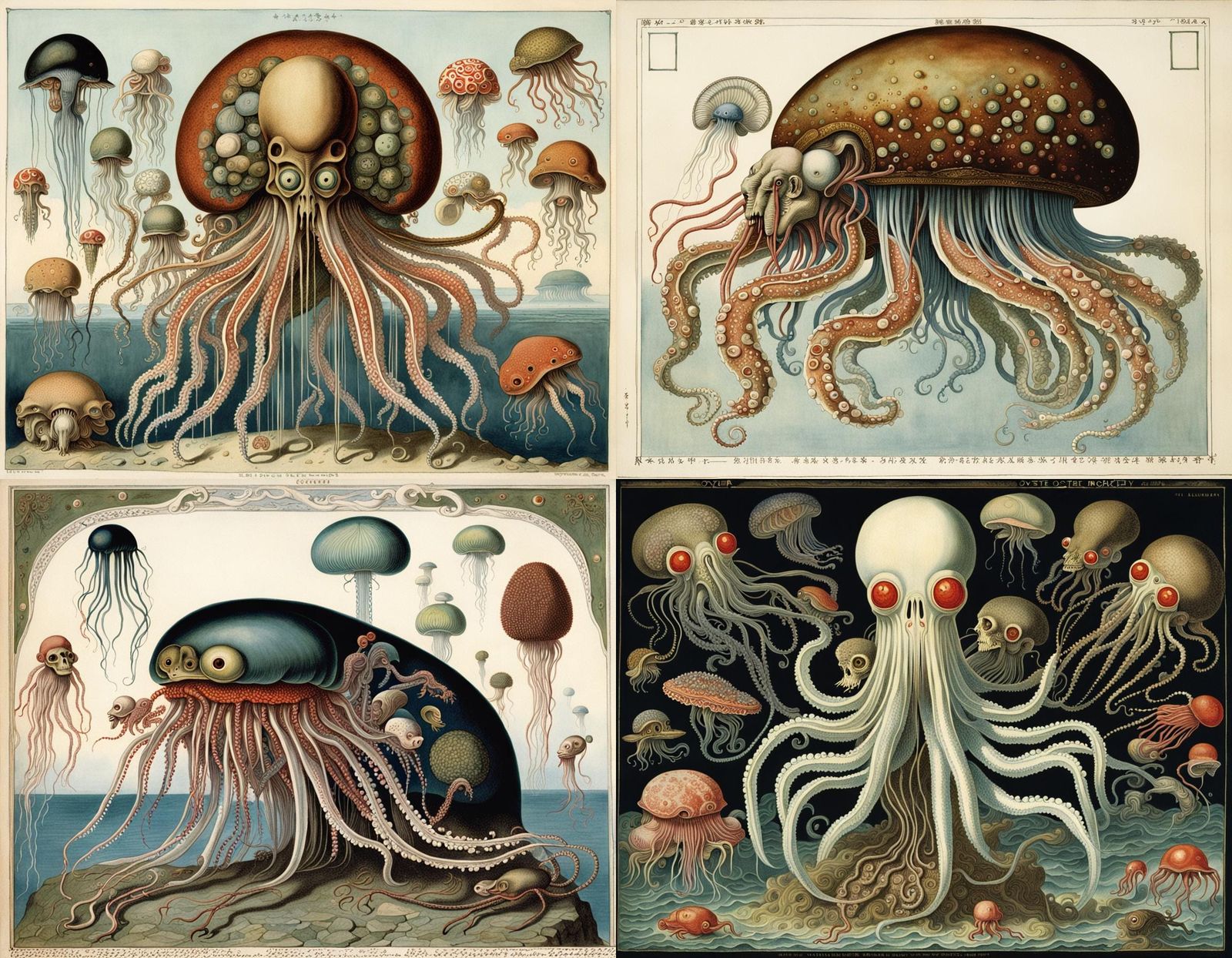 Entangled Mutant Creatures: Illustration in Classic Style