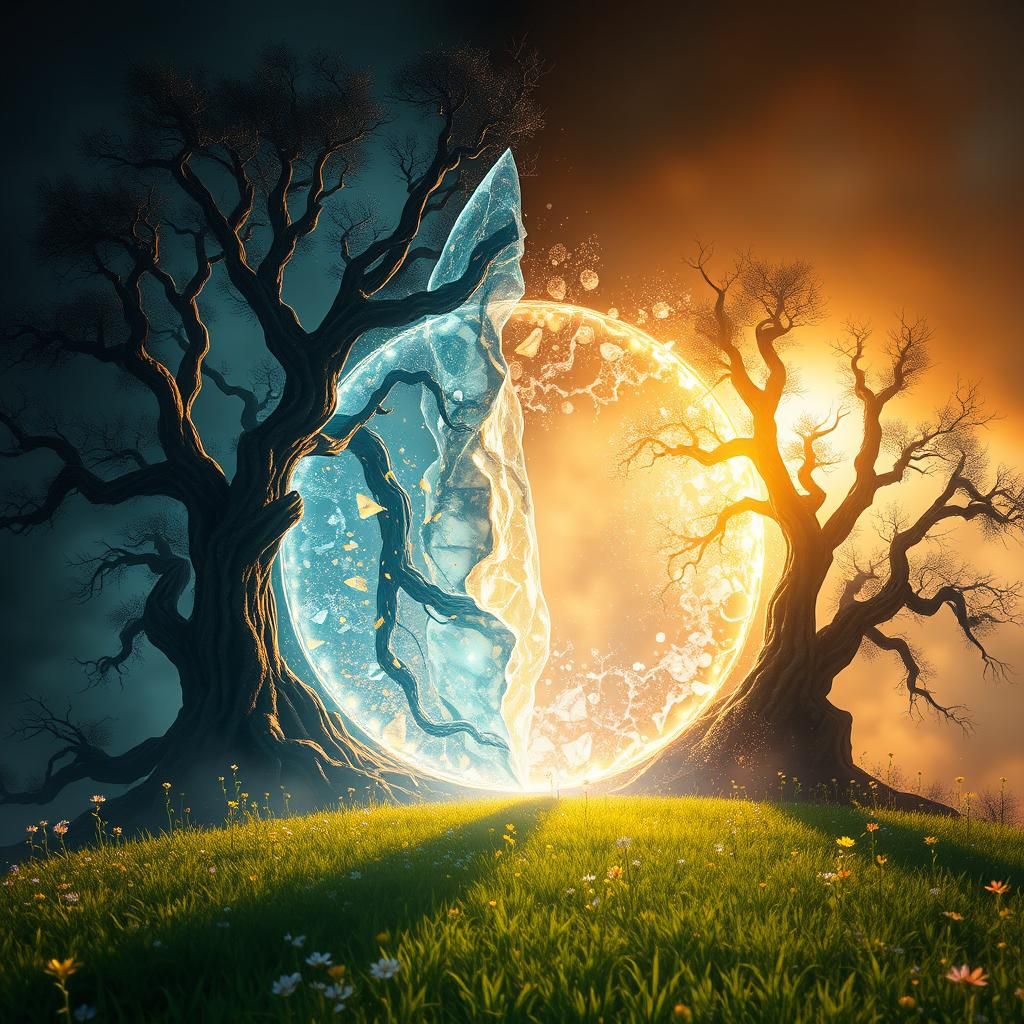 Crystalline Portal Between Two Worlds, Syd Mead Style