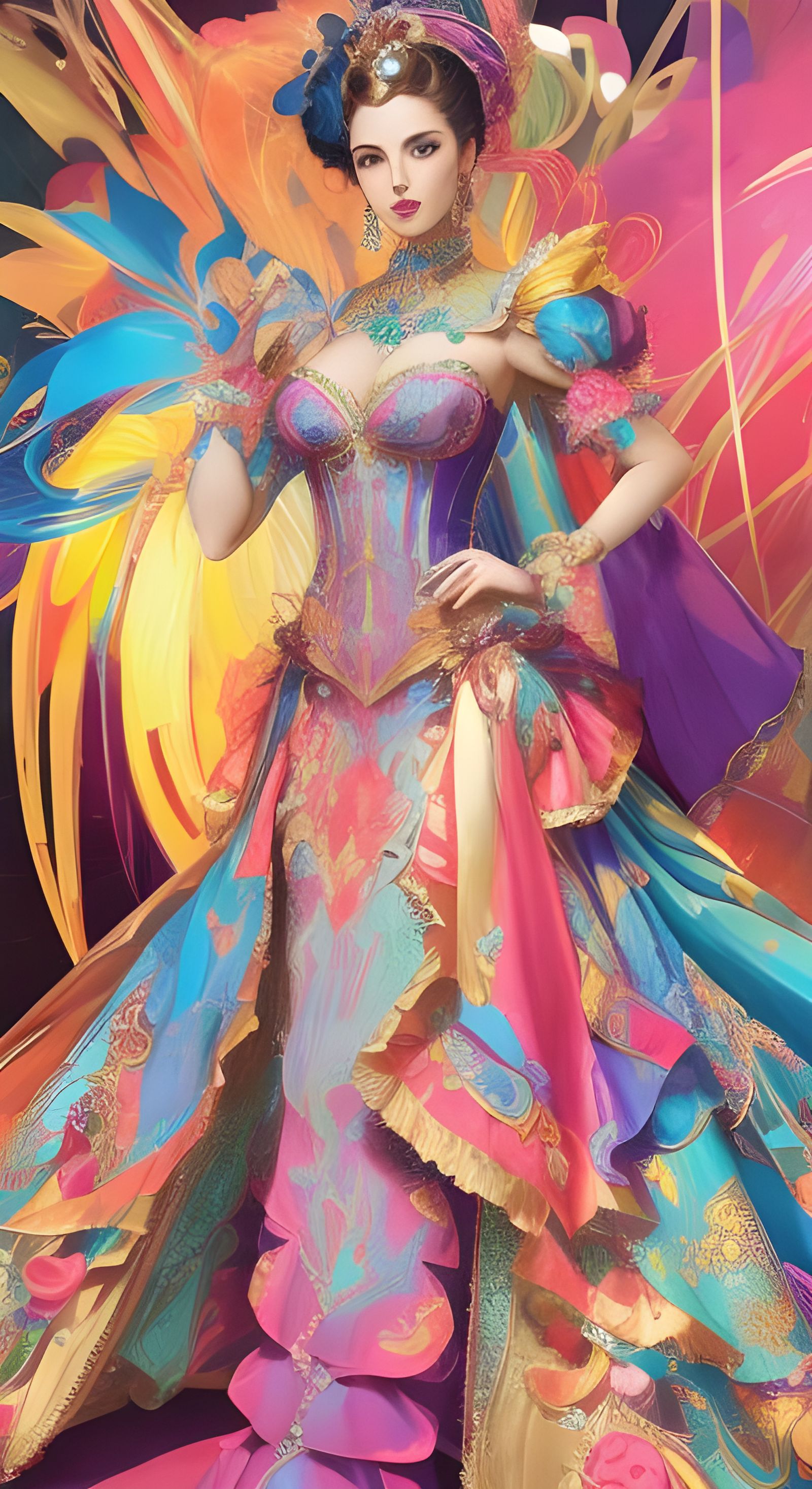 Cyberpunk Aristocrat in Extravagant Futuristic Garment