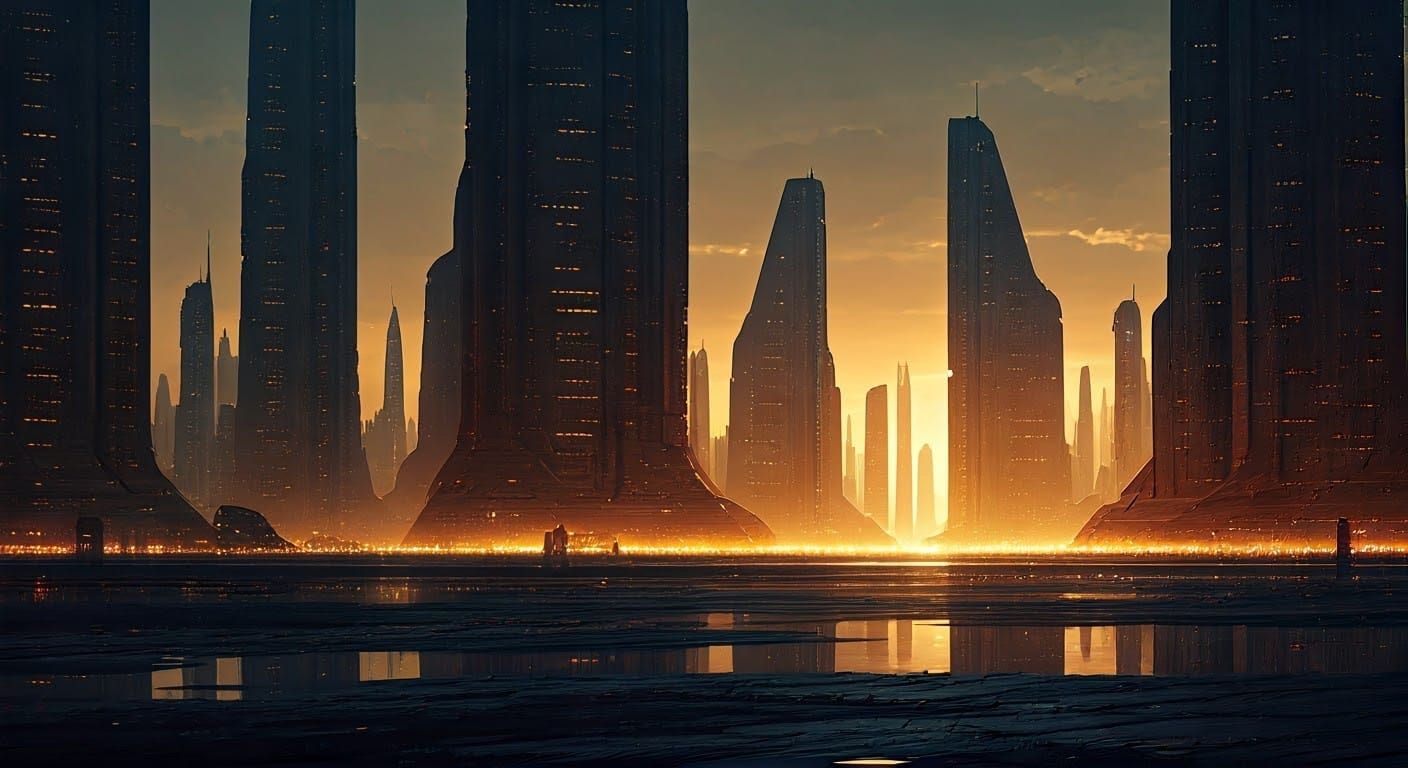 Futuristic Cityscape in Retro-Futuristic Style