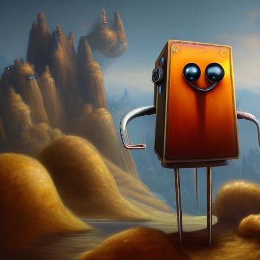 Surrealistic Toaster: Detailed Fantasy Concept Art