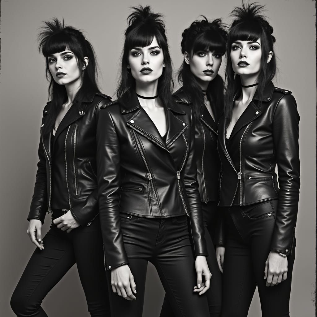 Rockabilly Band Poses in Classic Photo Print