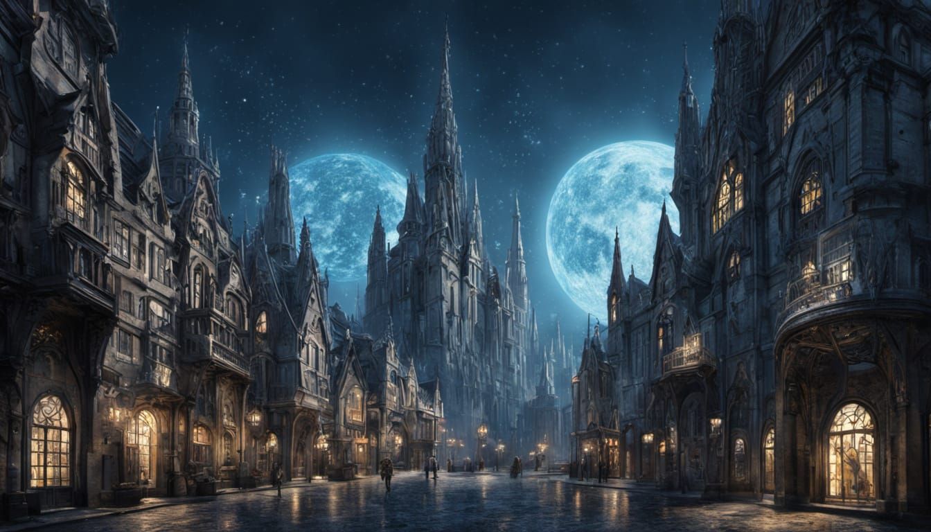 Cosmic City of Crystalline Jewels in Fantasy Art