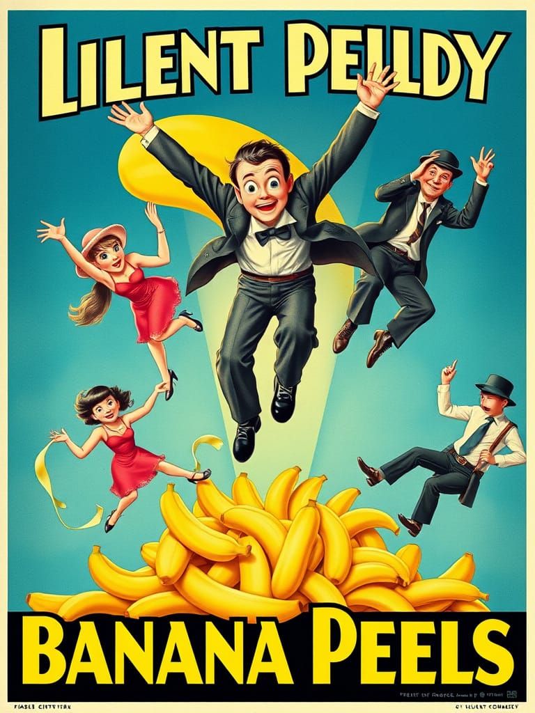 Slapstick Comedy Movie Poster in Art Deco Style