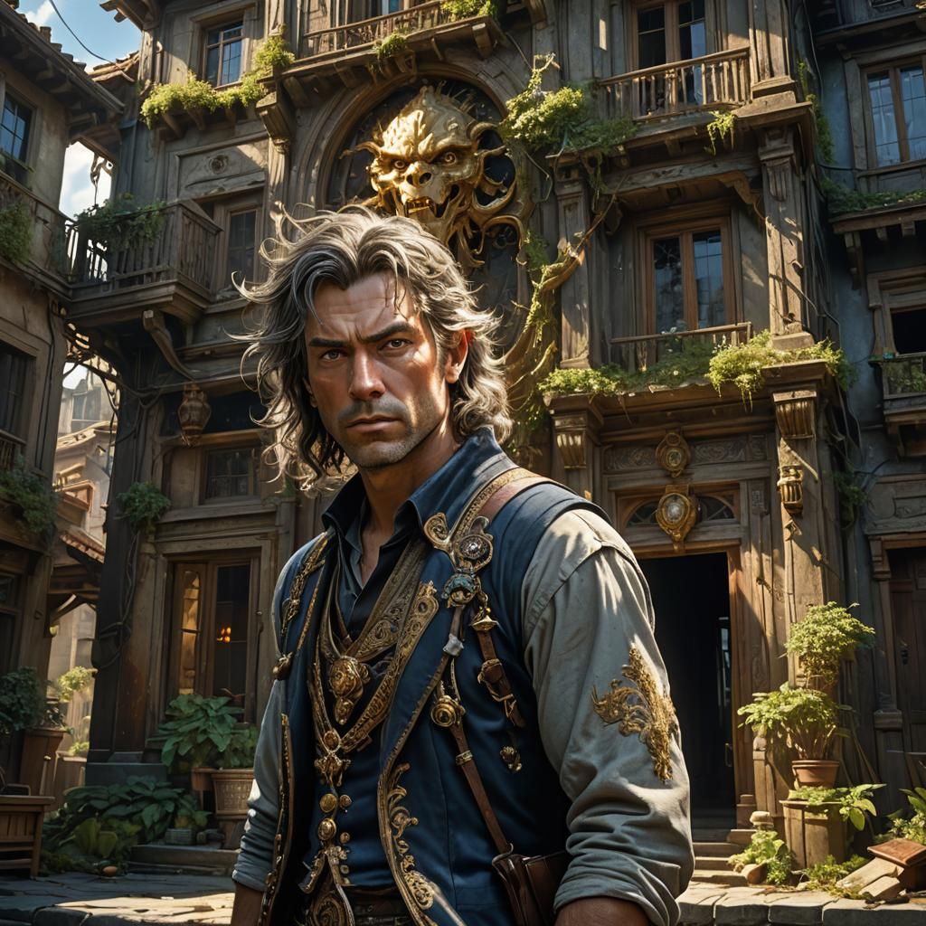 Giant Crushing House: Photorealistic Epic Art