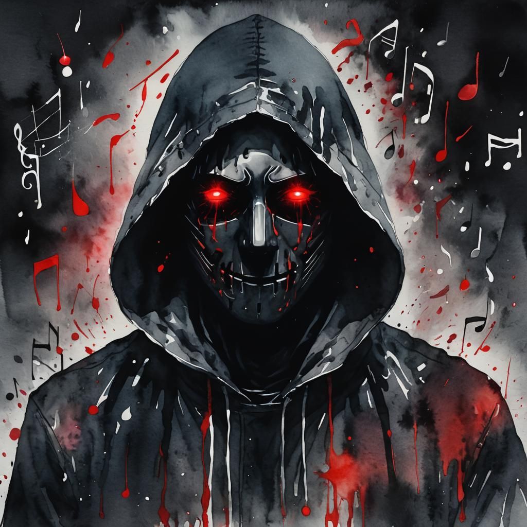 Dark Figure Movie Poster in Watercolor Style