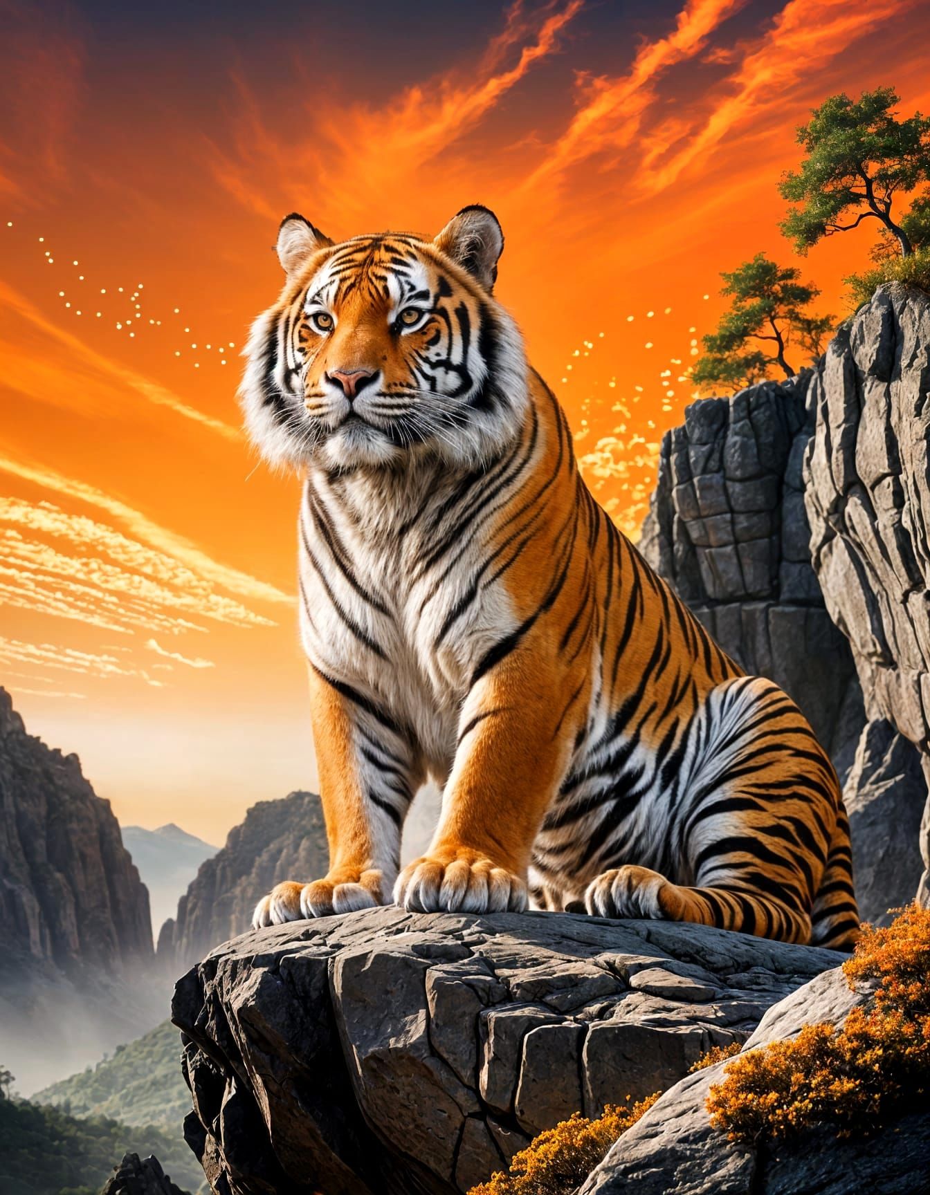 Epic Tiger Portrait in Cinematic Lighting