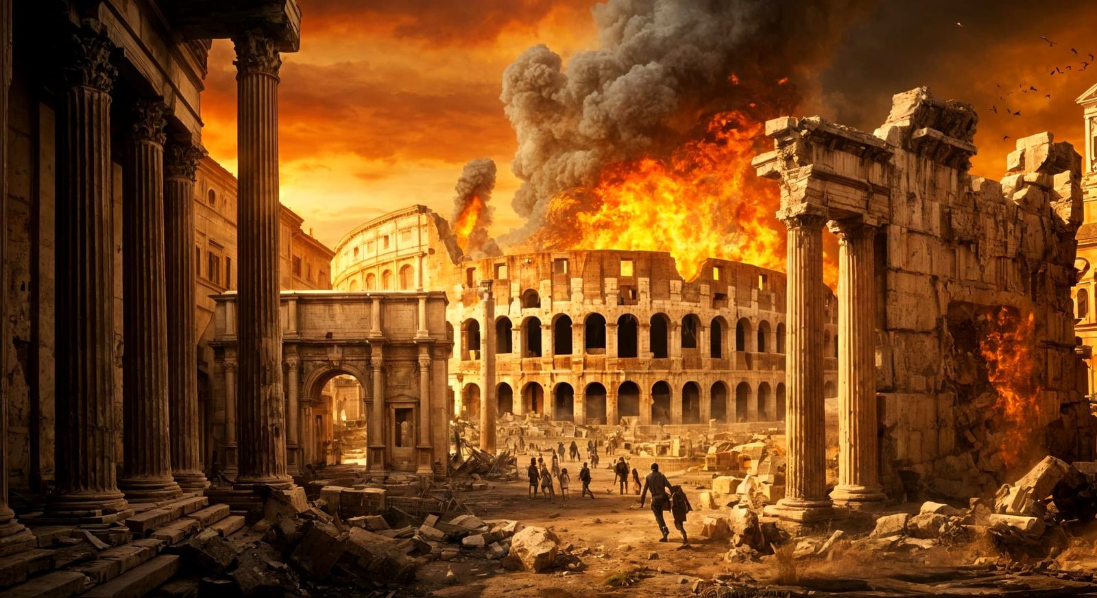 Burning City of Rome: Matte Painting