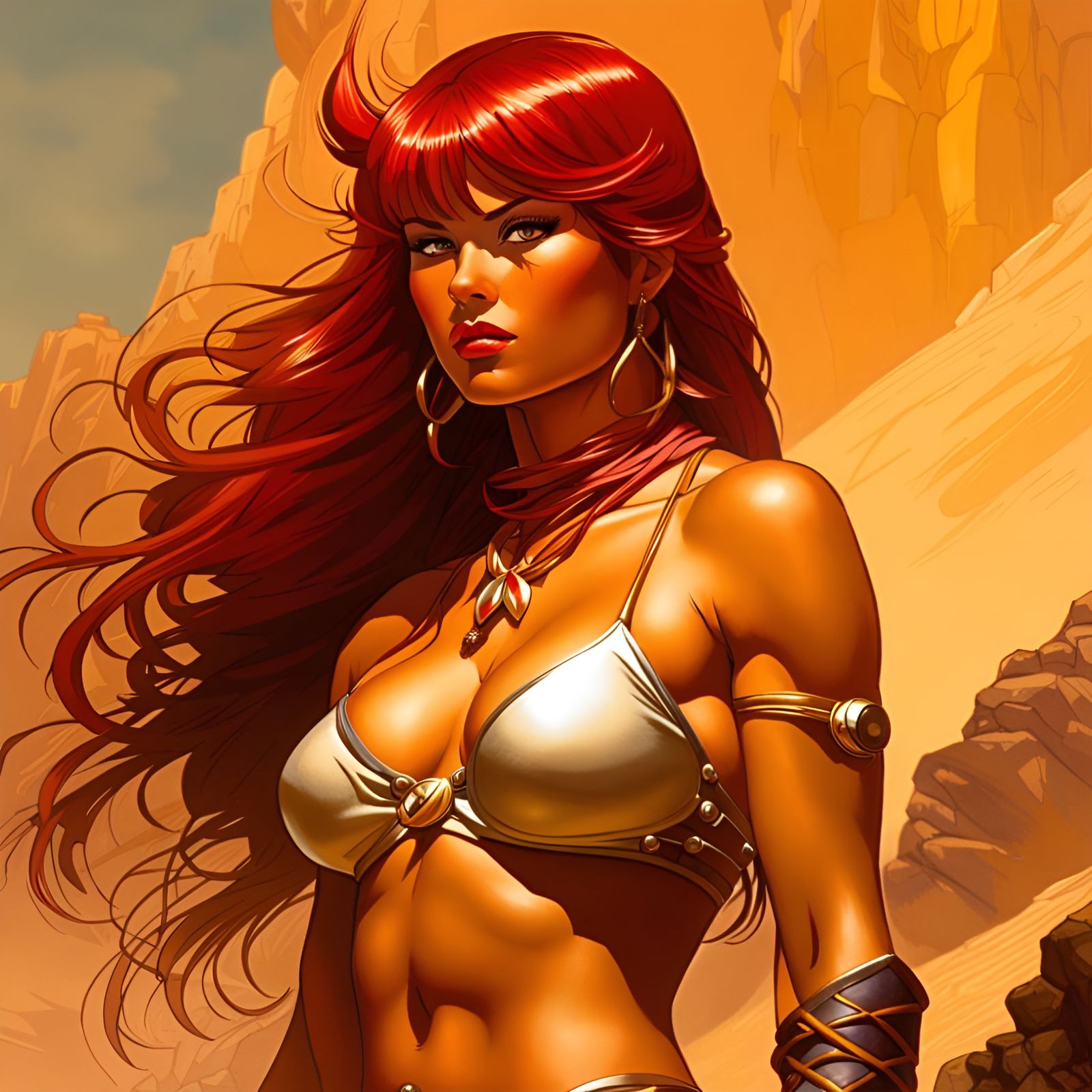 Manga Warrior Girl in Action Pose