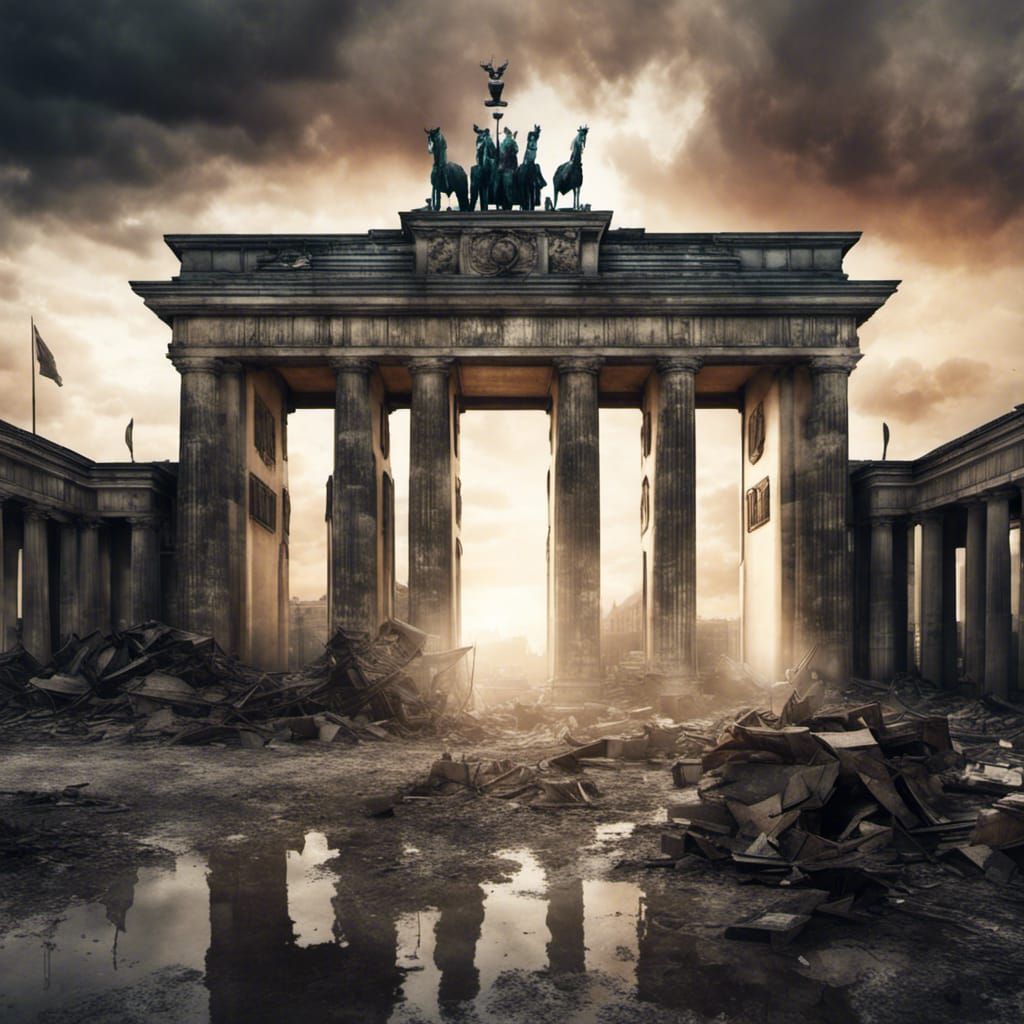 Post-Apocalyptic Brandenburg Gate: Dramatic Digital Painting