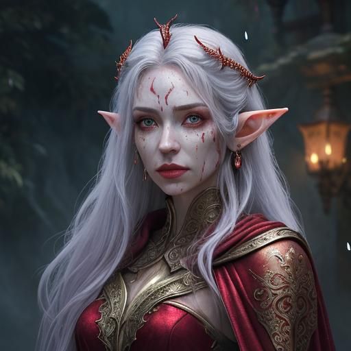 Elf Emerges from Blood Pool with Butterfly