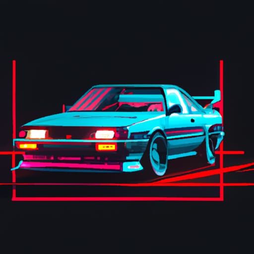 Cyberpunk Drift Car in Neon Lights