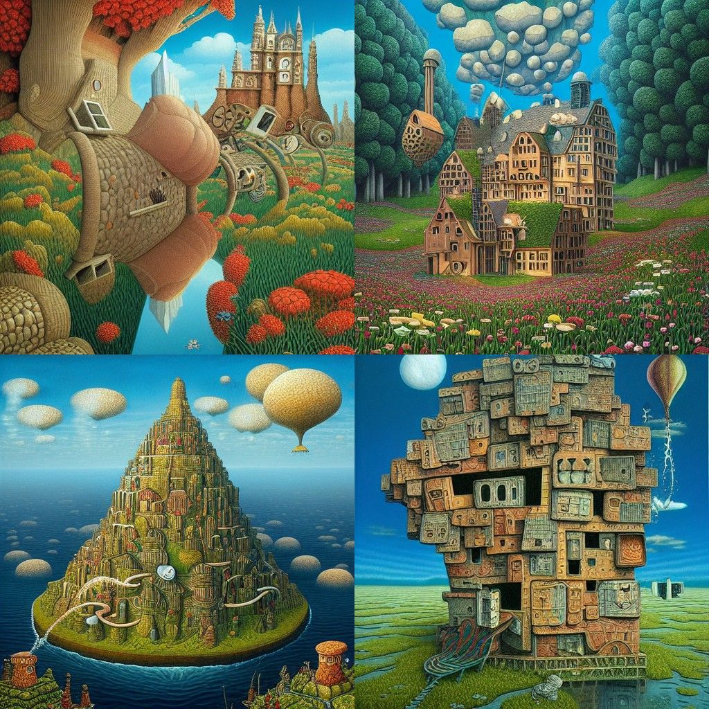 Surreal Landscape Art, by Jacek Yerka Style