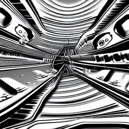 Play with distorted perspective, where objects appear elonga...