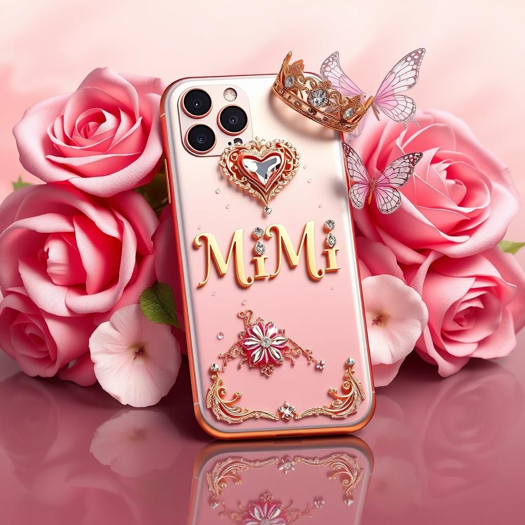 Luxurious Pink Gemstone Phone Case in 3D Render