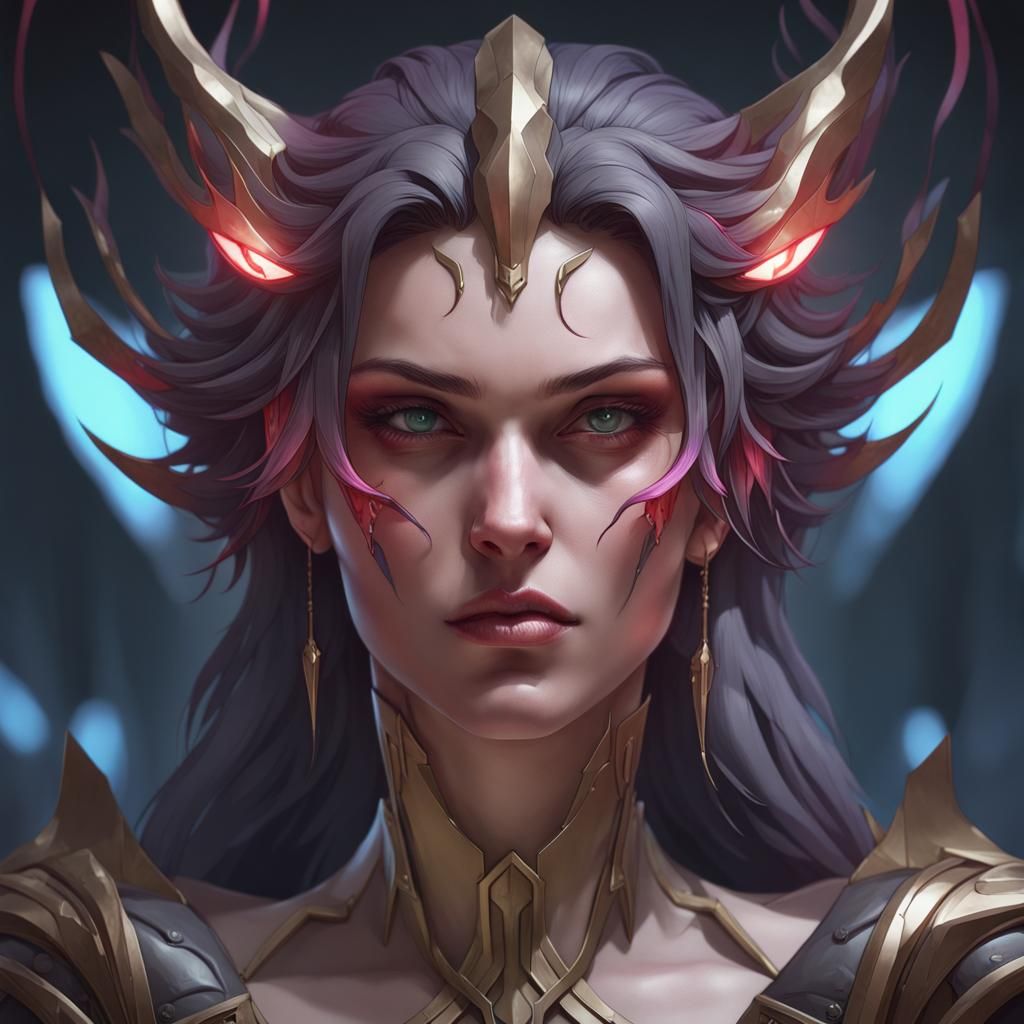 Dark Fairy Portrait in Hyperdetailed Digital Art Style