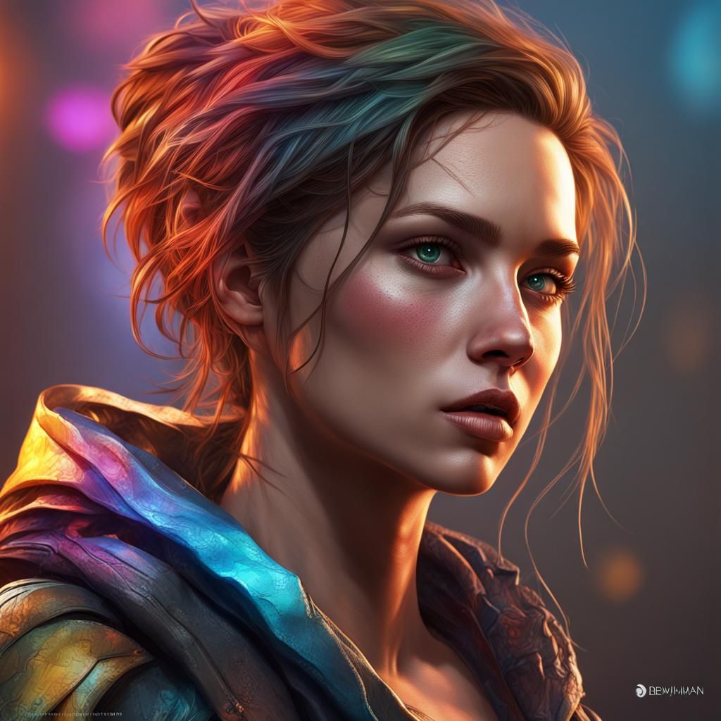 Detailed Female Demihuman Concept Art