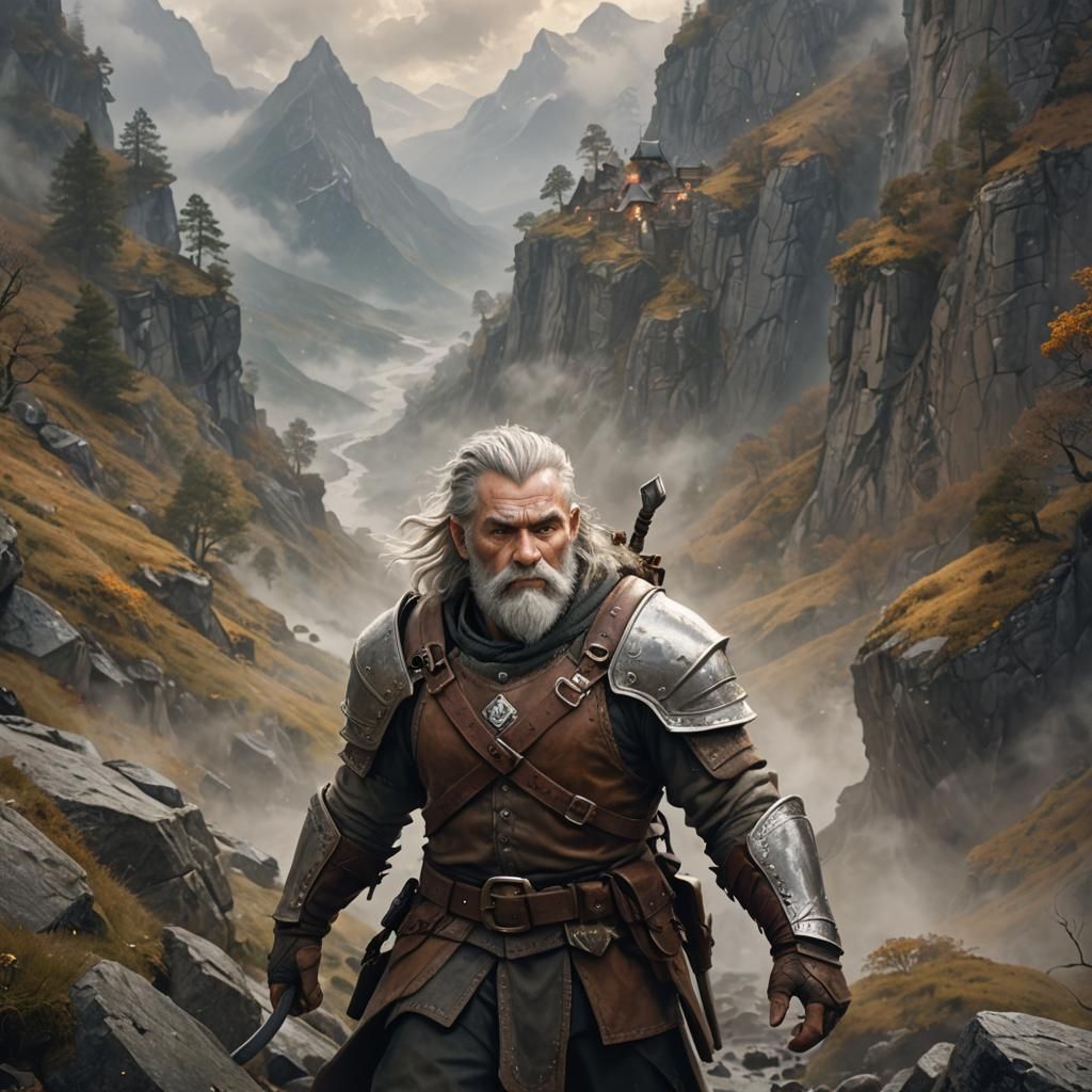 Dwarf Ranger Searches for Lost Kingdom in Digital Art