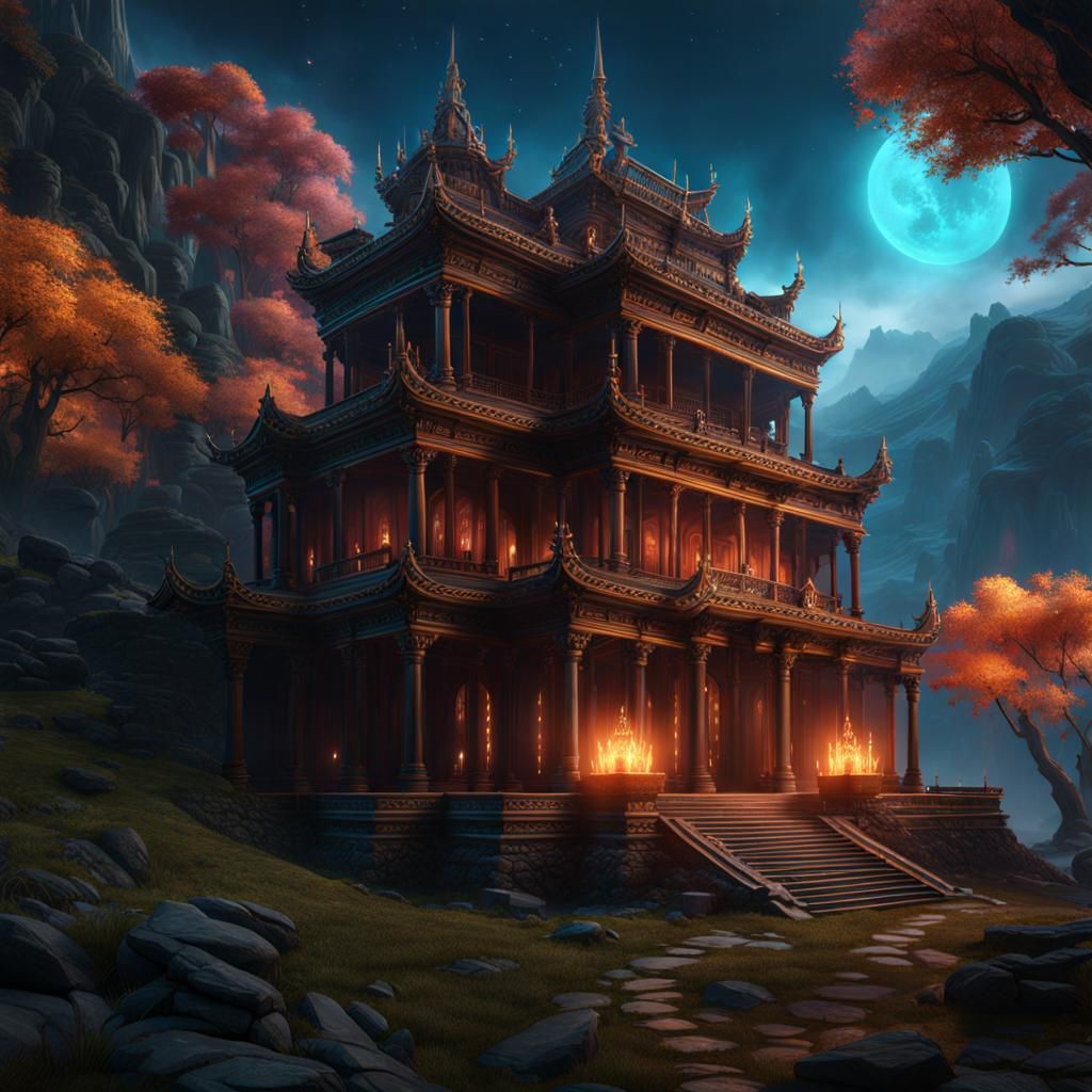 Luminous Ghost in Detailed Matte Painting