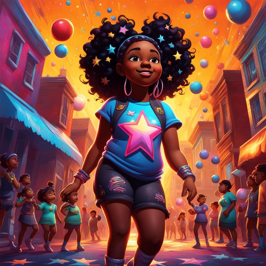 Line Dancing Girl in Graffiti Street Art Style