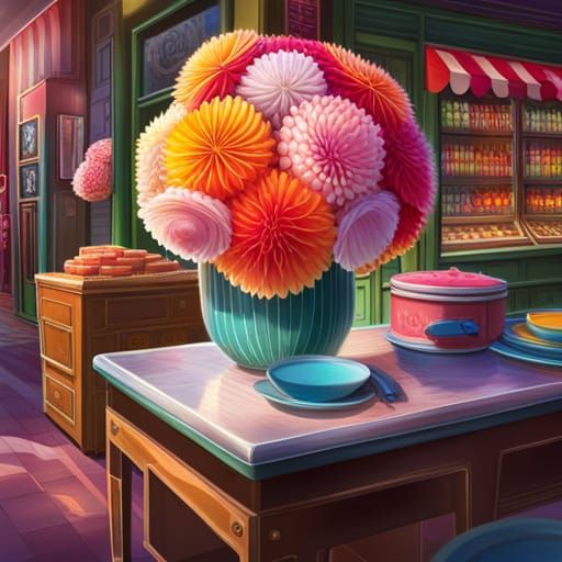 Candy Art Flowers in Hyperrealistic Detail