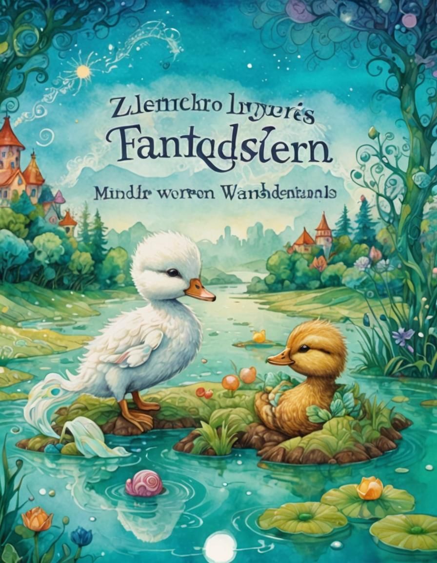 Duckling in Candyland: Whimsical Watercolor Art