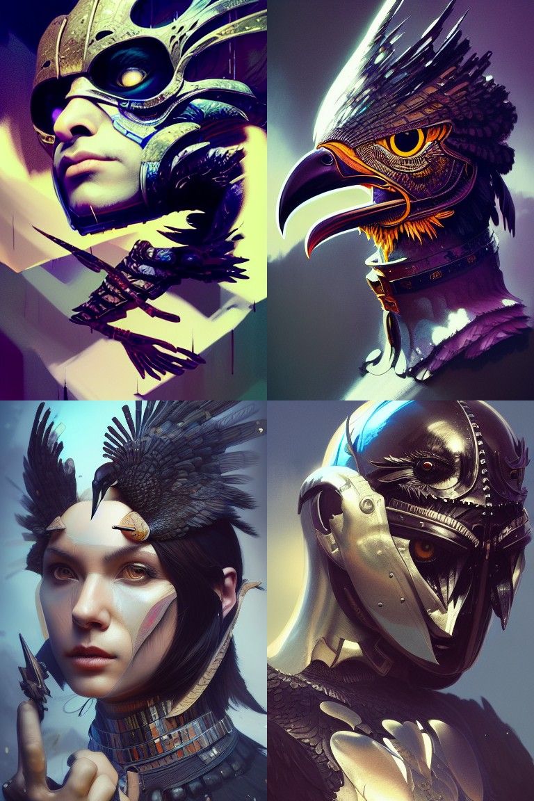 Raven Knight Portrait with Ray Tracing Reflections