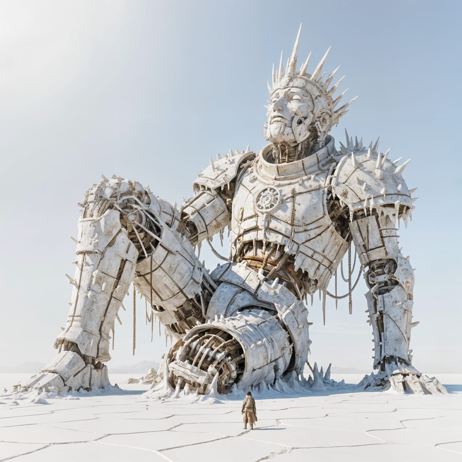 Giant Stone Colossus Buried in Salt Flats