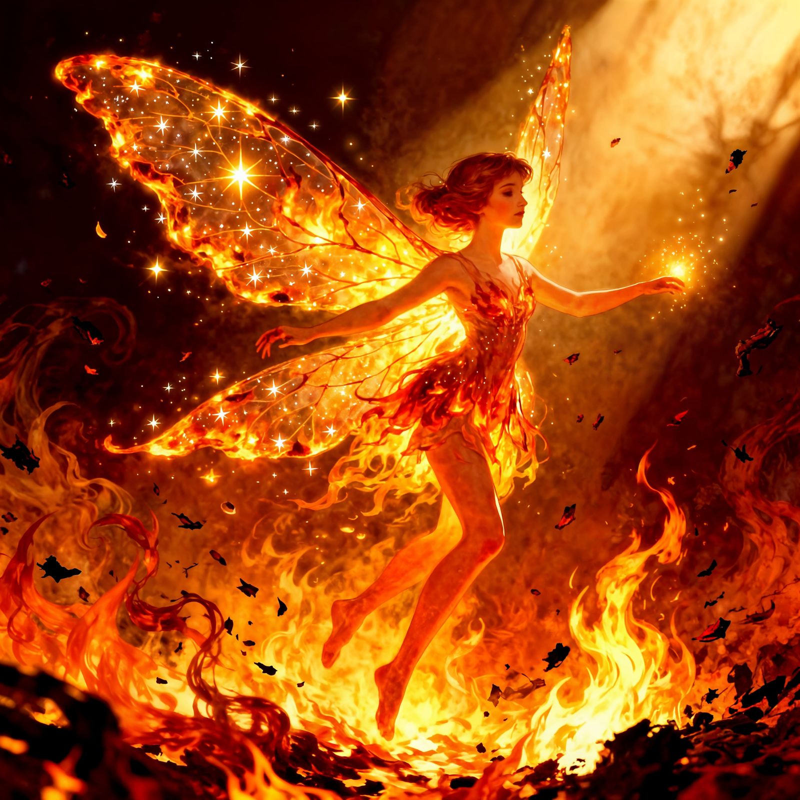 Fire fairy by arthur rackham, edmund dulac, pino daeni