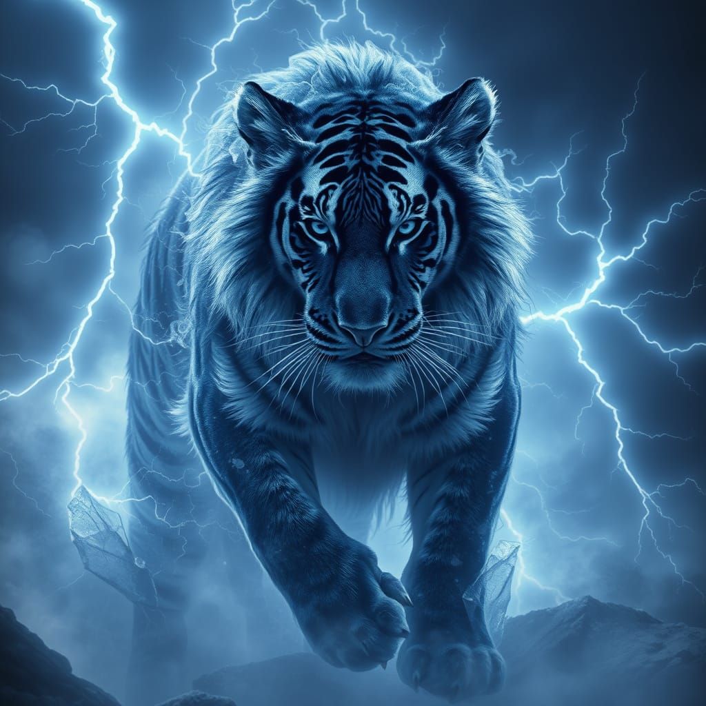 Regal Spectral Tiger in Ethereal Indigo