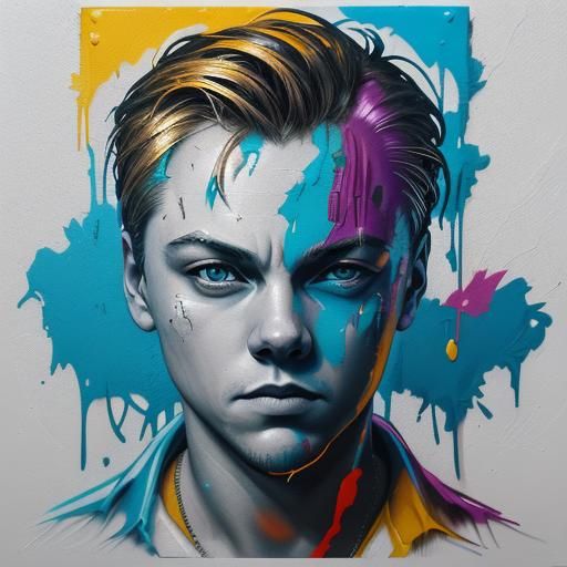 Mechanical Head in Graffiti Art Style