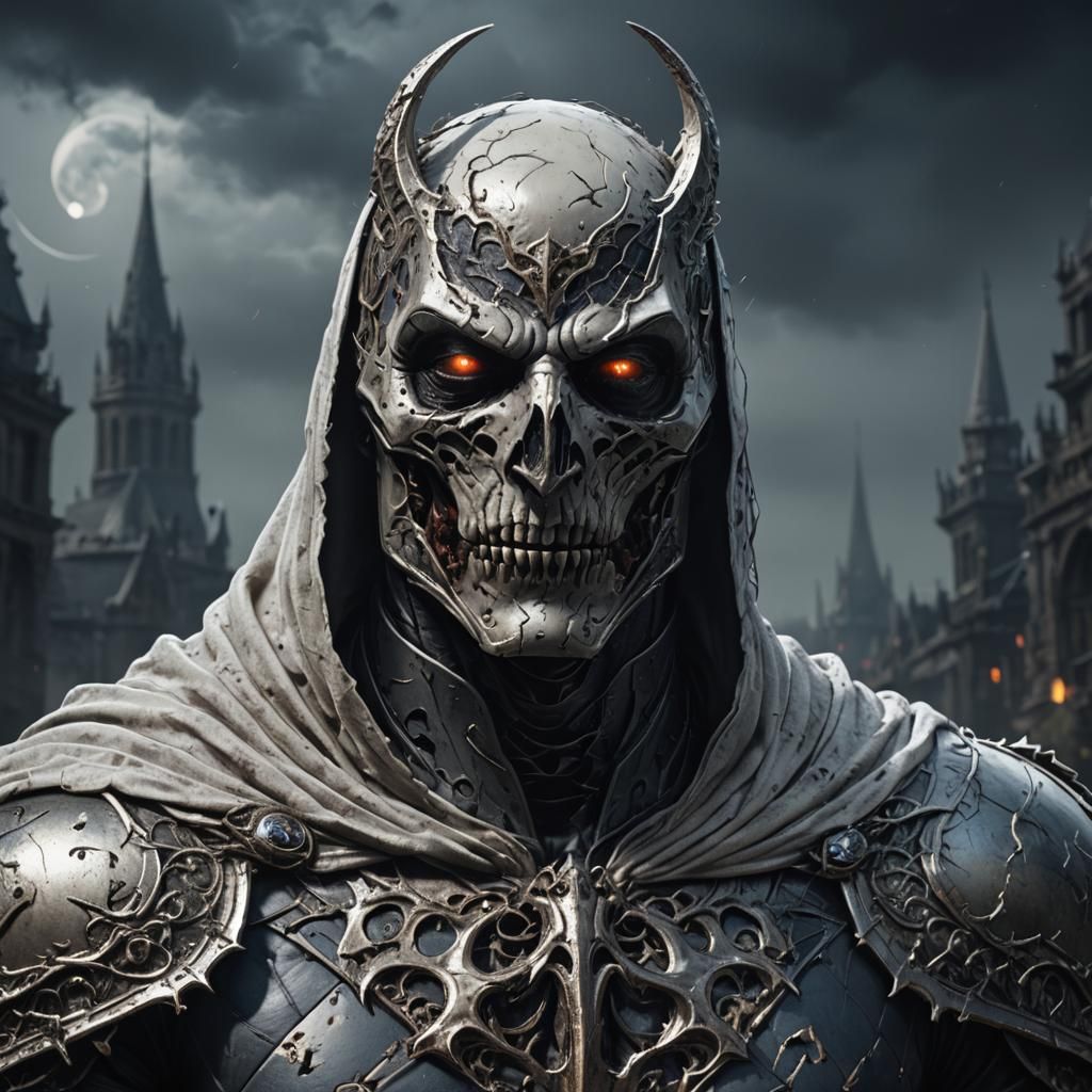 Zombie Moon Knight Portrait in Detailed Matte Style