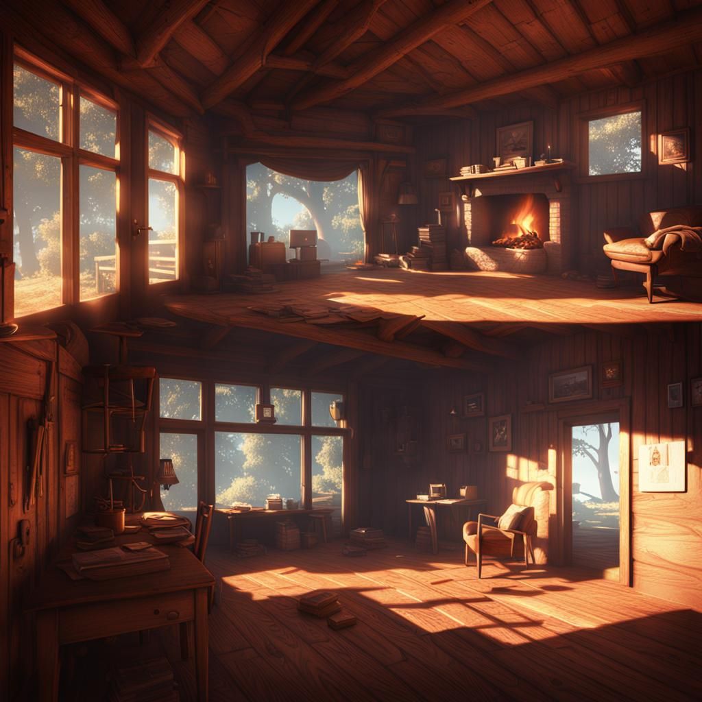 Cabin Fever: 3D Rendered Artstation Scene