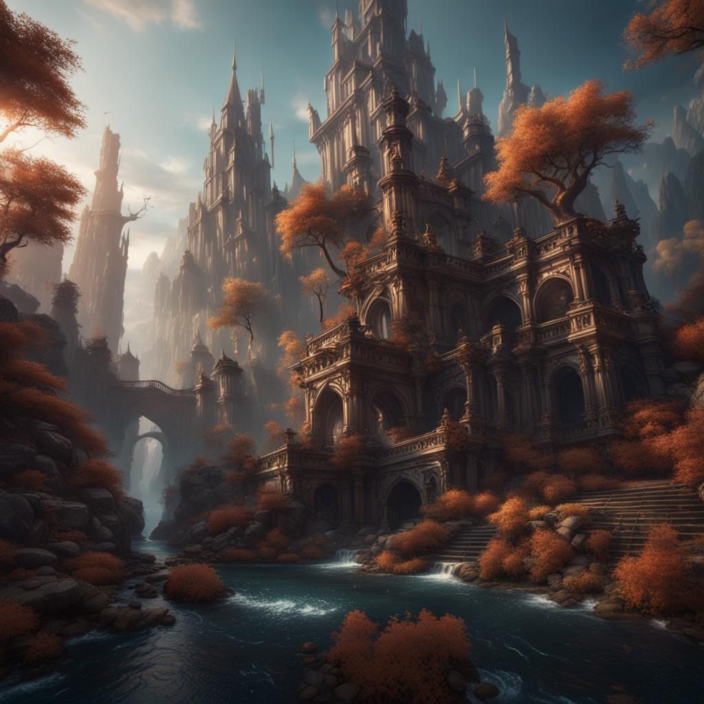 Fantastical Matte Painting in Deep Color