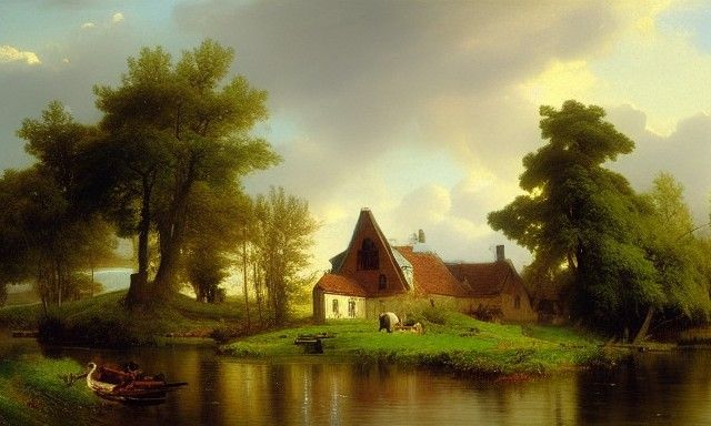 Idyllic Countryside Home Near Forest, River, Romantic Style