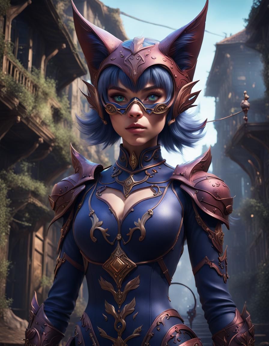 Detailed Catgirl Fantasy Concept Art