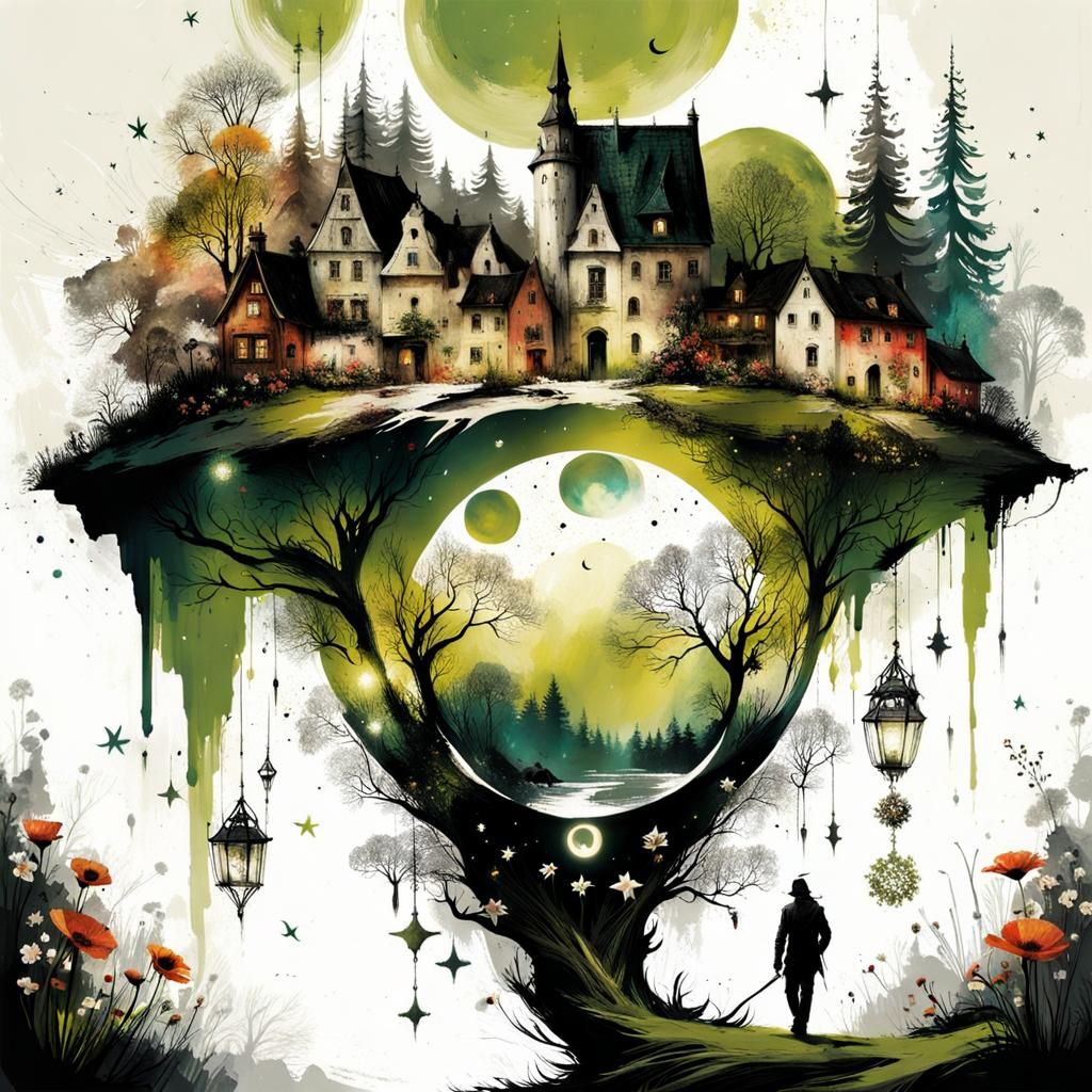 Intricate Hand Resting on a Green Paradise