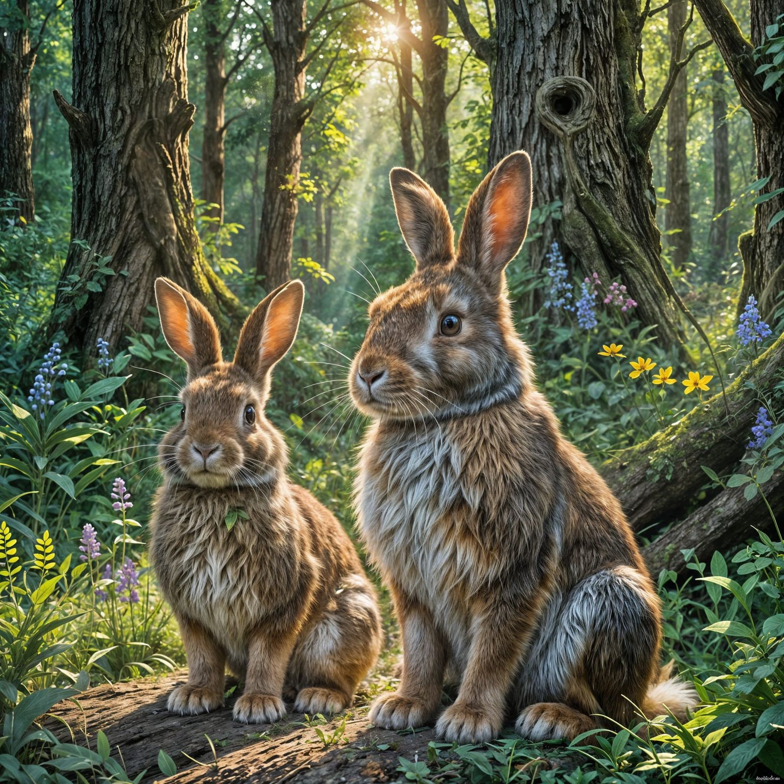 Bunnies in Sunlight: Detailed Matte Painting