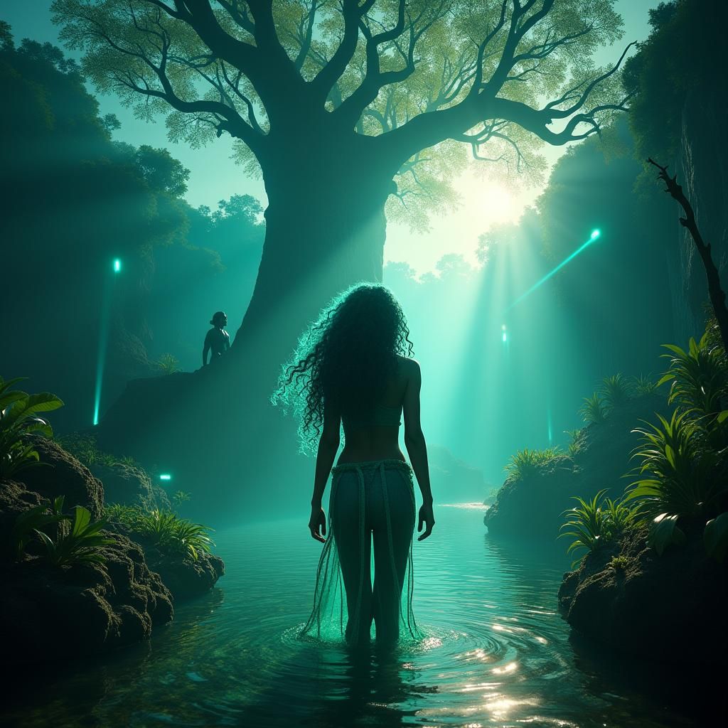 Enigmatic Model in Underwater Alien Forest