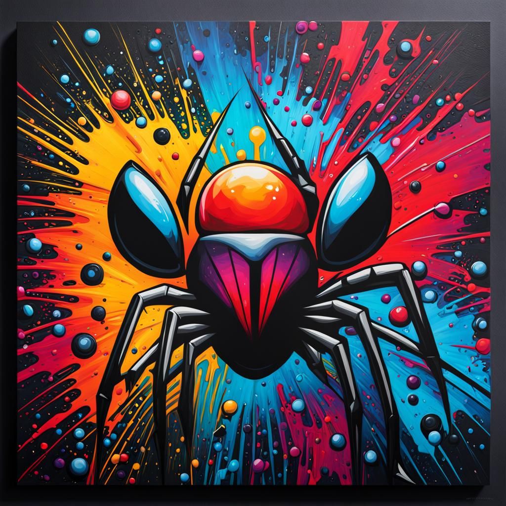 Recluse Spider Web in Graffiti Art Style