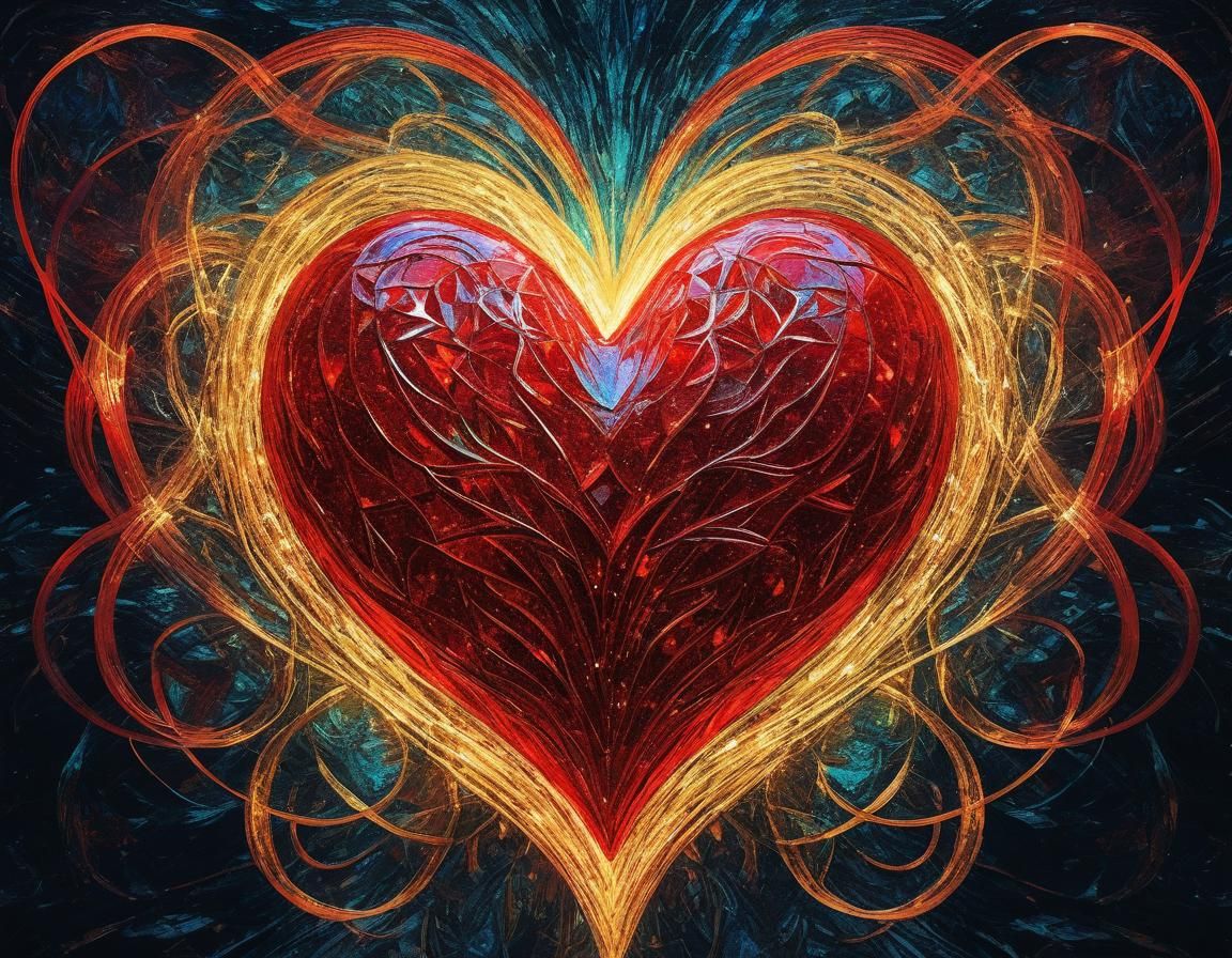 Ethereal Angel Heart Abstract Digital Art