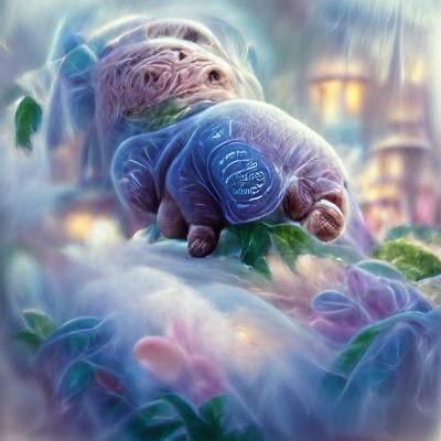 Adorable Tardigrade in Ethereal Fantasy Style
