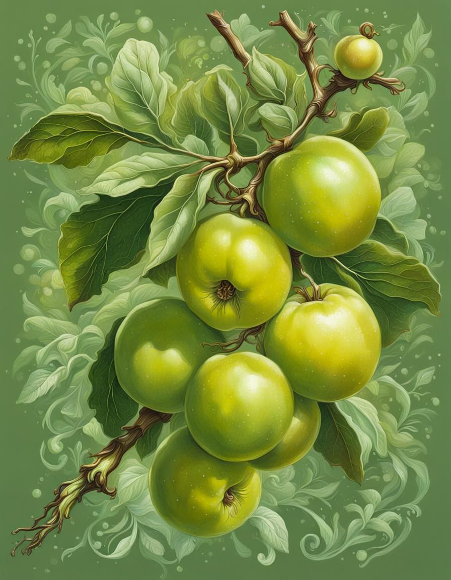 Victorian Botanical Print of Greengage Plums