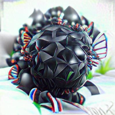 Geometric Black Spike Sphere: 3D Parallax Render