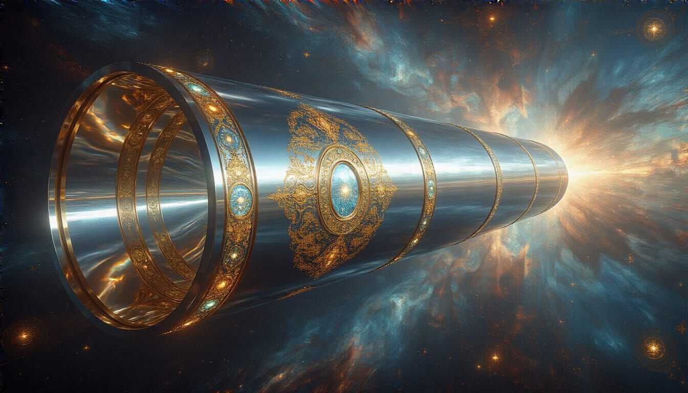 Colossal Starship Design in Cosmic Klimt Style